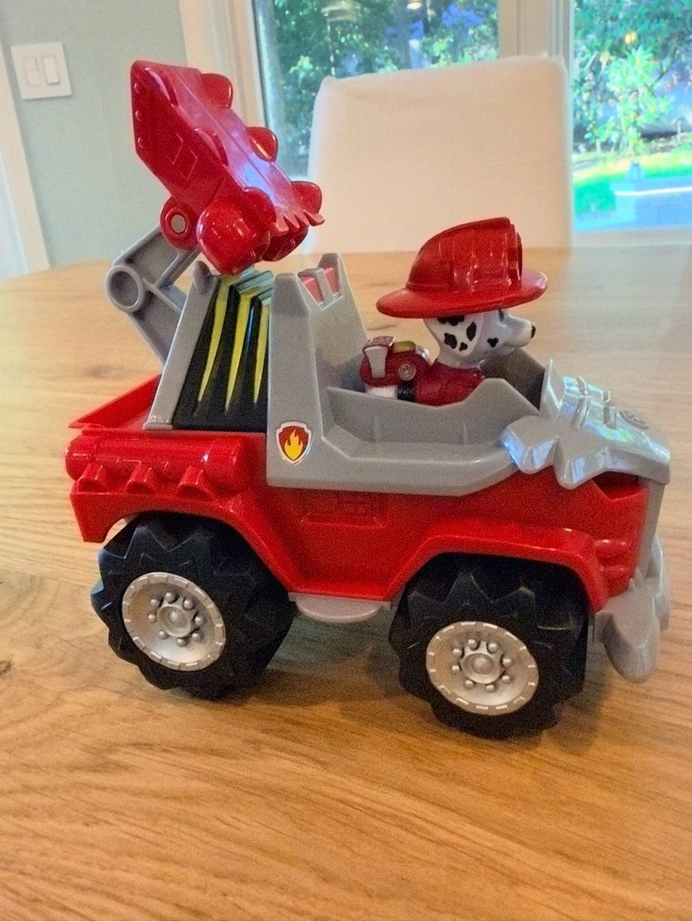 PAW Patrol Dino Rescue Marshall’s Deluxe Rev Up Vehicle + pup